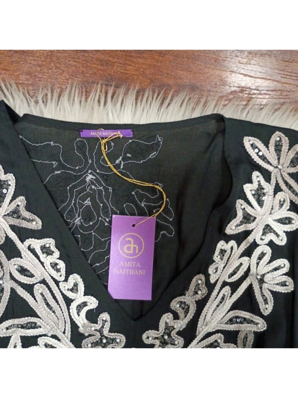 Amita Nathani L Embroidered Coverall Sequins & Drawstring Waist Resort Wear - Picture 3 of 11